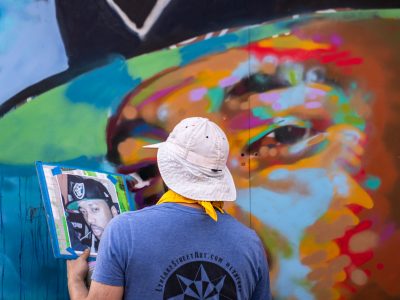 Mural painting at Geroge Floyd Square