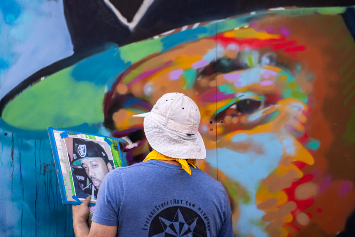 Mural painting at Geroge Floyd Square