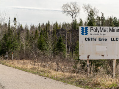 PolyMet Mining NorthMet Project Sign, Iron Range, Minnesota