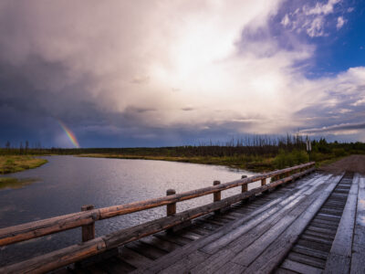 Rainbow near Isabella Lake, Superior National Forest