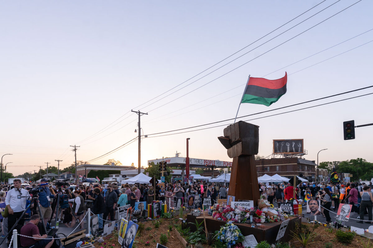 The community gathered at George Floyd Square on the 1 year anniversary of the murder of George Floyd.