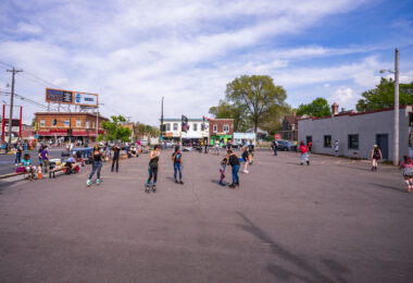 "Roll Skate Bounce" event at George Floyd Square.