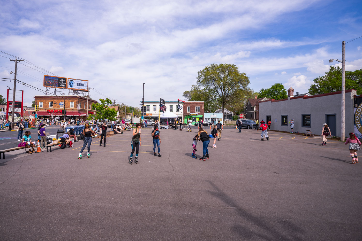 Roller skating at George Floyd Square