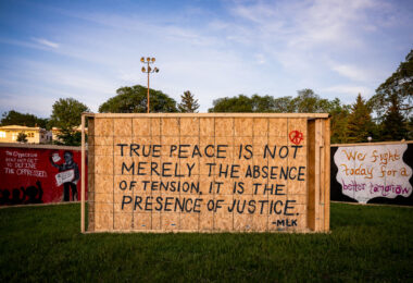 Save the Boards to Memorialize the Movement exhibited 87 of the almost a thousand boards they've saved at Phelps Park, next to George Floyd Square.