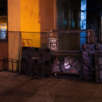 Alleys barricaded on Lake Street in Minneapolis.The area has been a place of protest since Winston Smith was killed by law enforcement on top of a nearby parking ramp.