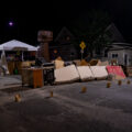 Street barricades at Columbus and 38th Street in South Minneapolis. The barricades are at the edge of George Floyd Square. They replace barricades the city removed days earlier in an attempt to open up the area to vehicular traffic.