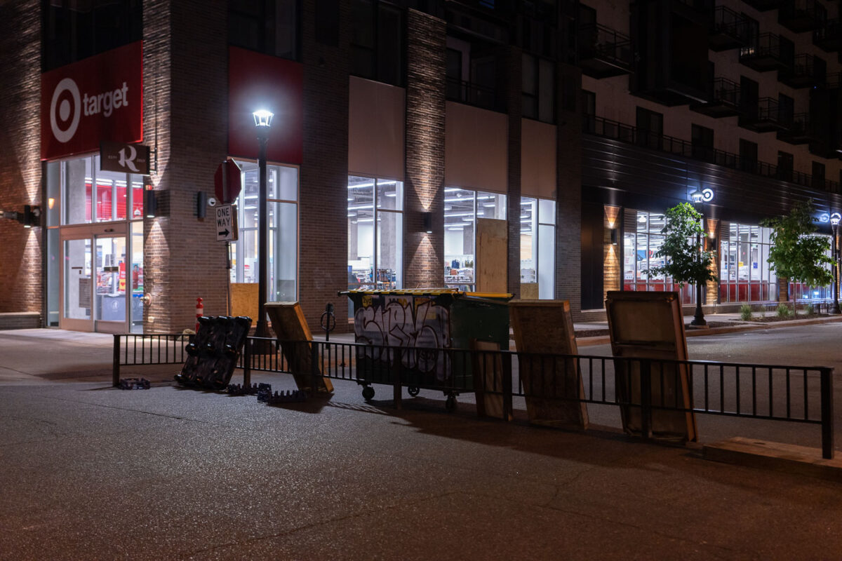 Protesters place barricades around Lake Street in Minneapolis. Protesters have been holding space near the shooting death of Winston Smith on June 3rd. 

Officials say Smith was killed after Hennepin and Ramsey County officers fired their weapons while part of a Federal Task Force serving a warrant.