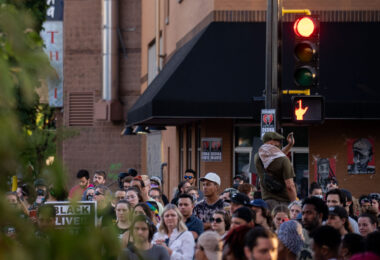 Protesters at the corner of Lake Street and Girard following the June 3rd Federal Task Force killing of Winston Smith and the death of Deona Marie on June 13th. 

Marie was killed when Nicholas Kraus drove his vehicle into those protesting the killing of Smith.