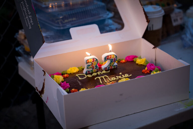 Deona Marie's birthday cake 1 A birthday cake for what would have been Deona Marie's 32nd birthday. She was killed on June 13th when a man drove his vehicle through barricades while she was protesting the police killing of Winston Smith.Winston Smith was killed after Hennepin and Ramsey County officers fired their weapons while part of a Federal Task Force serving a warrant. Deona Marie was killed when Nicholas Kraus drove his vehicle into those protesting the killing of Smith.