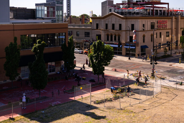 Garden forming at Winston Smith protest site 2 A memorial garden being built by protesters who have gathered since the June 3rd and June 13th killings of Winston Smith and Deona Marie.Deona Marie was killed when Nicholas Kraus drove his vehicle into those protesting the killing of Winston Smith.Winston Smith was killed after Hennepin and Ramsey County officers fired their weapons while part of a Federal Task Force serving a warrant.