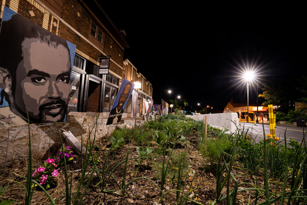 The garden on Chicago Ave in George Floyd Square.