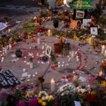 Candles and flowers around a large memorial for Deona Marie. Marie was killed on June 13th when Nicholas Kraus drove his vehicle into those protesting the killing of Winston Smith.Winston Smith was shot and killed on June 3rd by a Federal Task Force.Winston Smith was killed after Hennepin and Ramsey County officers fired their weapons while part of a Federal Task Force serving a warrant.