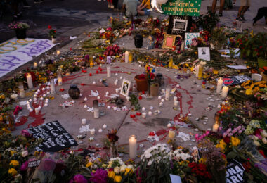Candles and flowers around a large memorial for Deona Marie. Marie was killed on June 13th when Nicholas Kraus drove his vehicle into those protesting the killing of Winston Smith.

Winston Smith was shot and killed on June 3rd by a Federal Task Force.

Winston Smith was killed after Hennepin and Ramsey County officers fired their weapons while part of a Federal Task Force serving a warrant.