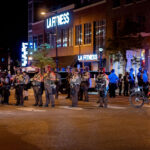 Hennepin County Sheriff Officers along with Minneapolis Police respond to protests at Lake Street and Girard Avenue.Protesters have been gathering in the area for days following the law enforcement shooting death of Winston Smith at Seven Points parking ramp.