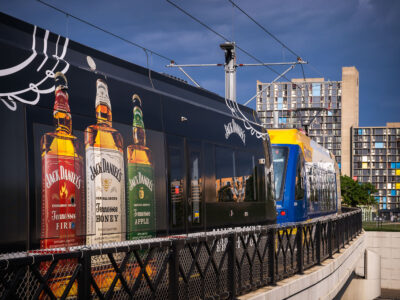 Jack Daniels Advertisement on Minneapolis Light Rail Train