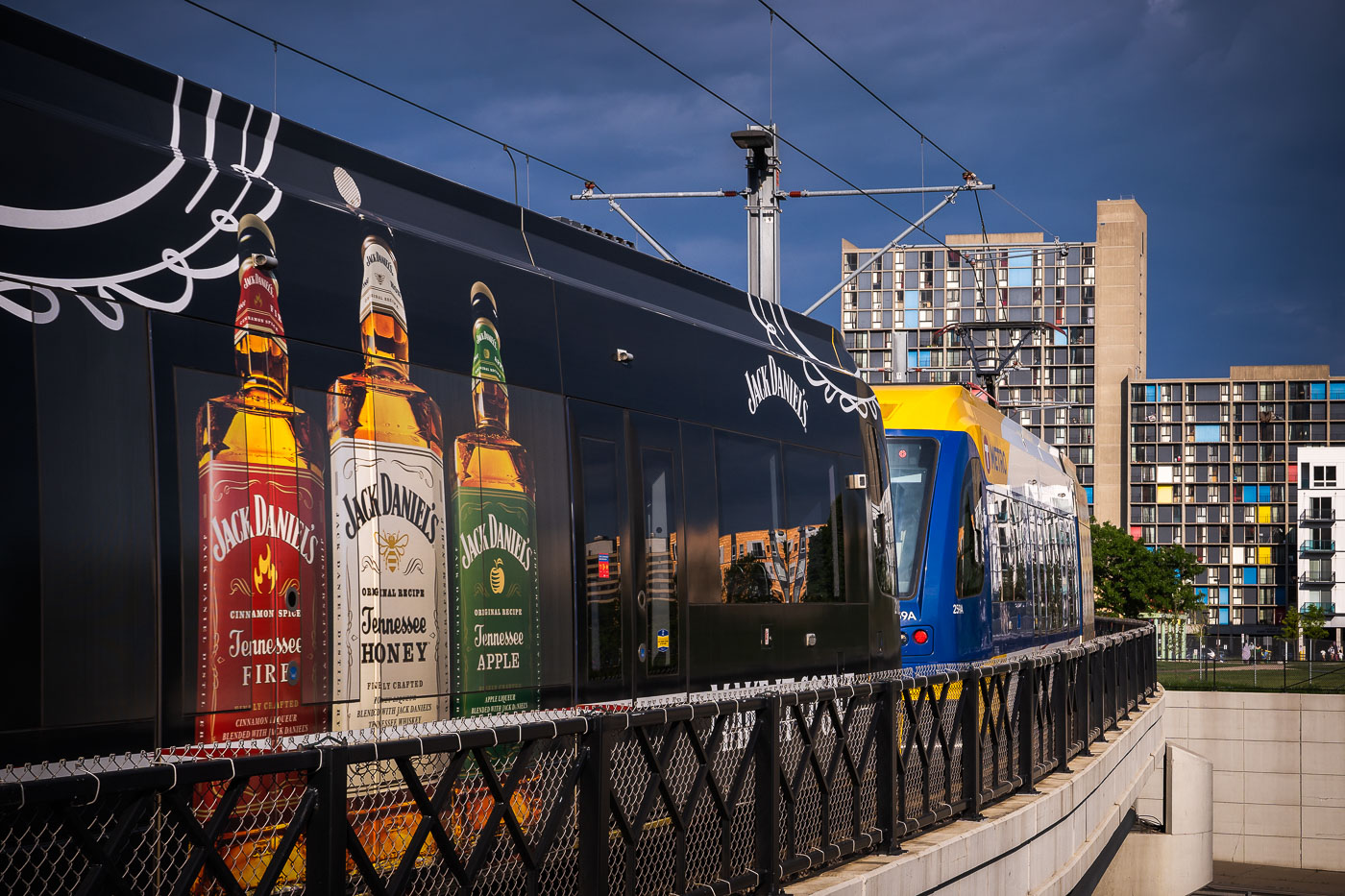 Jack Daniels wrap on a light rail train in Minneapolis