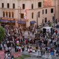 Large crowd gathered at the intersection of Lake and Girard in Uptown Minneapolis. The crowd is gathered to protest the shooting death of Winston Smith who was killed by a Federal Task Force on June 3rd.