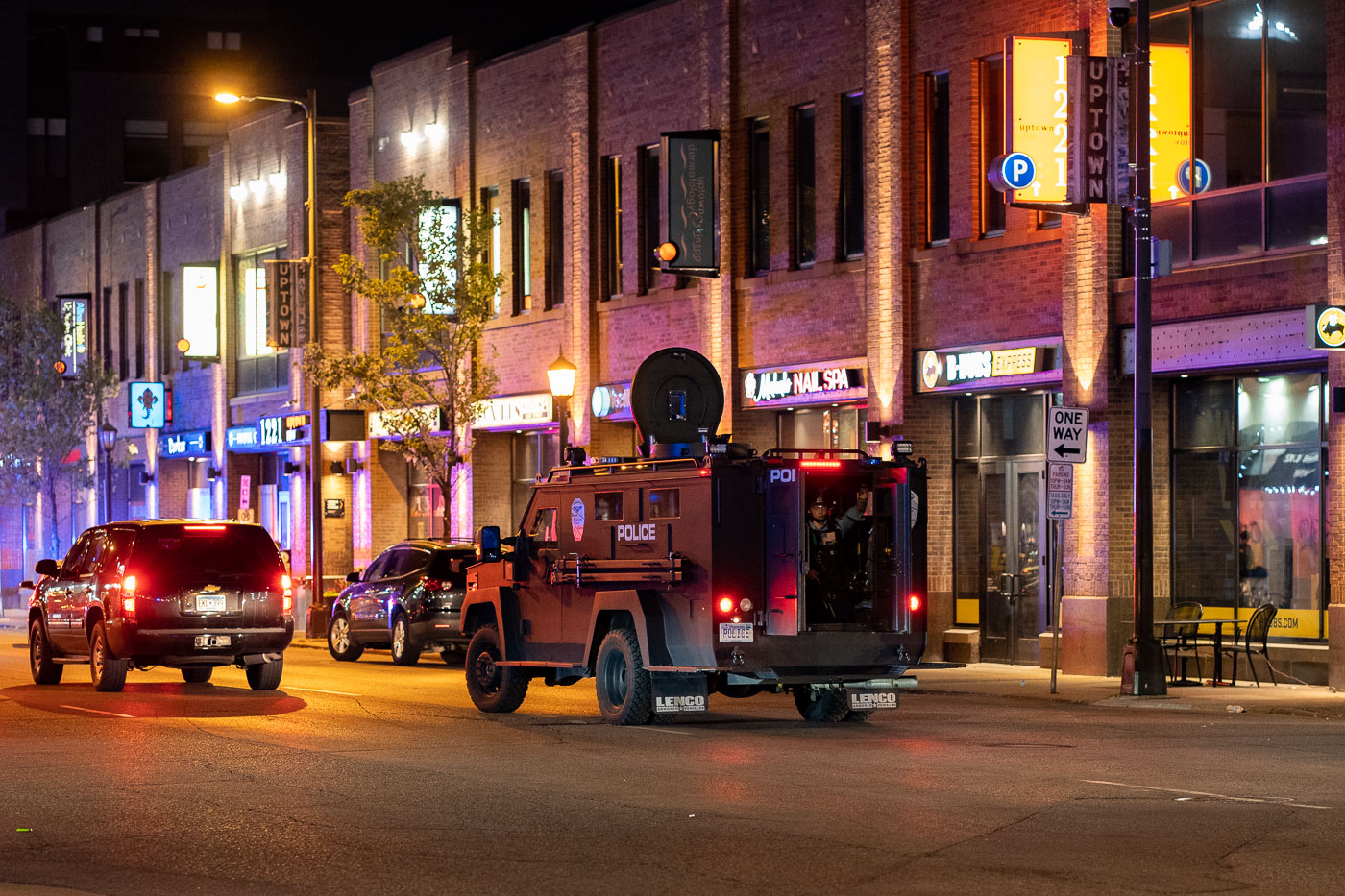 Minneapolis Police bearcat during Winston Smith protests