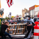 Minneapolis Police clash with protesters at Lake Street and Hennepin Ave while attempting to remove street barricades.Protesters had barricaded the streets following the June 3rd Federal Task Force killing of Winston Smith and June 13th killing of Deona Marie.Marie was killed when Nicholas Kraus drove his vehicle into those protesting the killing of Smith.