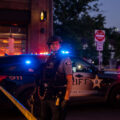 Minneapolis Police officer on Hennepin Avenue while they clear our protests that followed the June 3rd and June 13th killings of Winston Smith and Deona Marie.

Winston Smith was killed after Hennepin and Ramsey County officers fired their weapons while part of a Federal Task Force serving a warrant. 

Deona Marie was killed when Nicholas Kraus drove his vehicle into those protesting the killing of Smith.