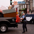 Minneapolis police load up a pickup with materials being used by protesters for barricades. Protesters have been holding space following the June 3rd and June 13th deaths of Winston Smith and Deona Marie.

Winston Smith was killed after Hennepin and Ramsey County officers fired their weapons while part of a Federal Task Force serving a warrant. 

Deona Marie was killed when Nicholas Kraus drove his vehicle into those protesting the killing of Smith.