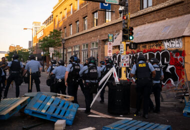 Minneapolis Police move in to dismantle protest barricades and move out protesters who had been gathered protesting the June 3rd killing of Winston Smith and June 13th killing of Deona Marie.

Winston Smith was killed after Hennepin and Ramsey County officers fired their weapons while part of a Federal Task Force serving a warrant. 

Deona Marie was killed when Nicholas Kraus drove his vehicle into those protesting the killing of Smith.