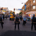 Minneapolis Police officers in a line at Hennepin Avenue and Lake Street in Uptown Minneapolis. This follow days of protests following the June 3rd killing of Winston Smith and June 13th killing of Deona Marie.

Winston Smith was killed after Hennepin and Ramsey County officers fired their weapons while part of a Federal Task Force serving a warrant. 

Deona Marie was killed when Nicholas Kraus drove his vehicle into those protesting the killing of Smith.