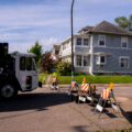 Minneapolis Public Works clears out new barricades that were placed on 38th Street.