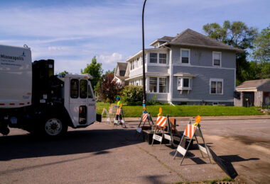 Minneapolis Public Works clears out new barricades that were placed on 38th Street.