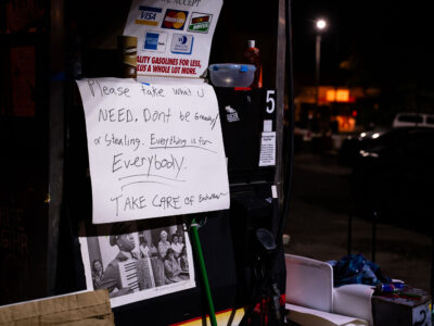 George Floyd Square: "Please Take What You Need" Sign