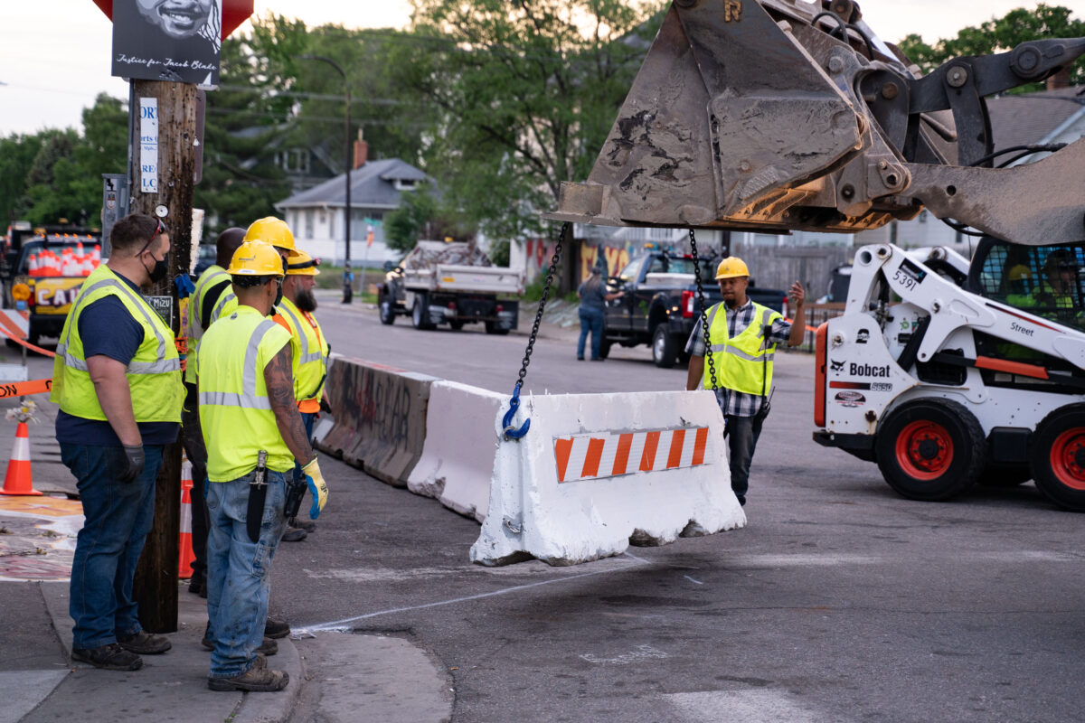 Public Works Place Barricades at George Floyd Square.