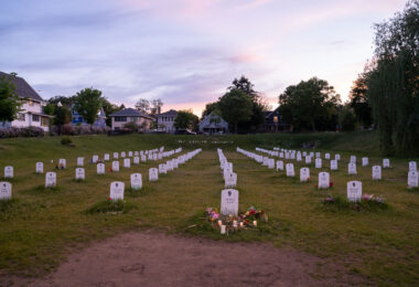 The "Say Their Names Cemetery" in South Minneapolis near George Floyd Square. The cemetery holds the names of those who suffered from police violence.