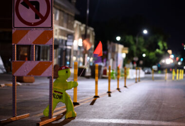 Traffic control measures put in place at George Floyd Square about 2 weeks after Minneapolis Public Works removed street barricades. The space has been community controlled since the May 2020 murder of George Floyd.