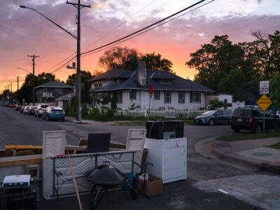 George Floyd Square Barricades at Sunset, Minneapolis