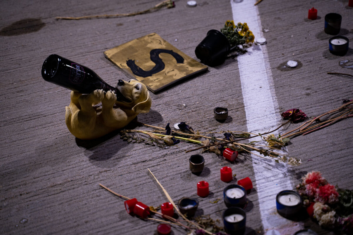 Winston Smith memorial on top of the parking ramp that he was killed by law enforcement on June 3rd.

Officials say Hennepin and Ramsey County officers fired their weapons as part of a Federal Task Force serving a warrant.