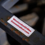 A sticker in Uptown Minneapolis.Winston Smith was killed by law enforcement on June 3rd and Deona Marie was killed when a man drove a vehicle through protesters barricades.