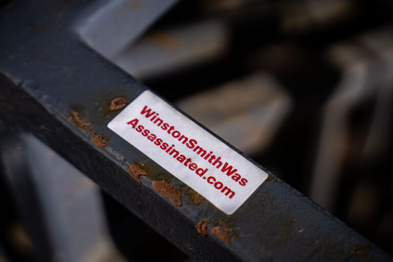 Winston Smith was assassinated sticker in Uptown Minneapolis 4 A sticker in Uptown Minneapolis.Winston Smith was killed by law enforcement on June 3rd and Deona Marie was killed when a man drove a vehicle through protesters barricades.