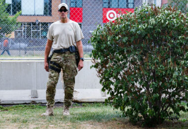 Private security clears out the Winston Smith and Deona Marie memorial in Uptown Minneapolis. Some of the contractors were carrying restraint zip ties while being armed with military fatigue. The space had been a protest zone after law enforcement killed Winston Smith on June 3rd. Deona Marie was killed 10 days later when a man drove through barricades into the protesters.