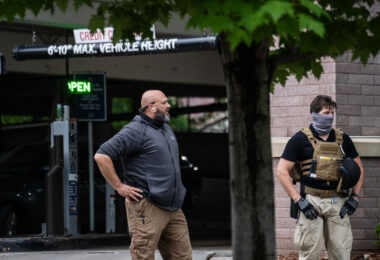 Private security company patrolling the mall that Winston Smith was killed by federal law enforcement officers the month prior.