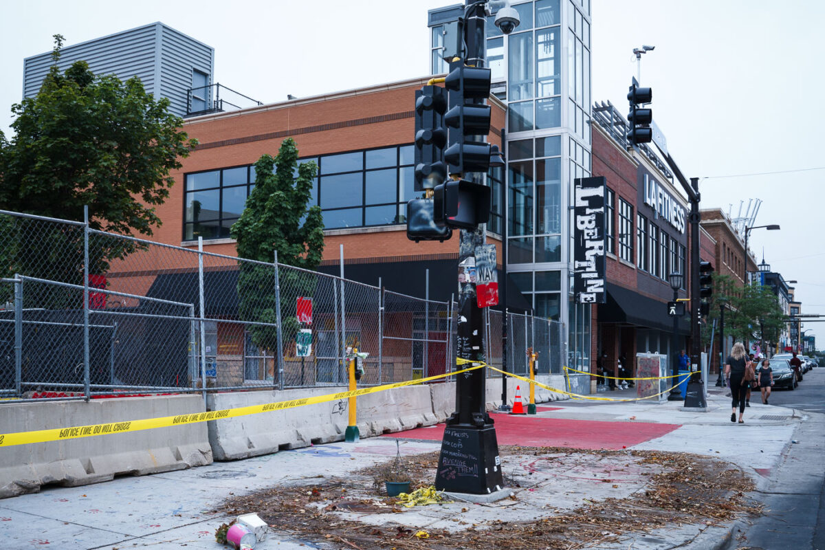 The Deona Marie Memorial after it was cleared in the morning by private security contractors.