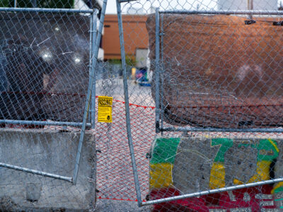 Fencing at Winston Smith protest site