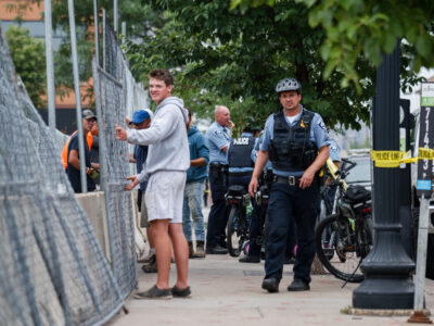 Fencing goes up at Winston Smith protest site