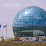 Foxconn buildings in Mount Pleasant, Wisconsin.This building is called "The Globe" and was originally meant as high tech data center. It's since been used just as office space.