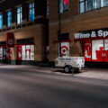 A Metro Transit surveillance camera system setup outside the flagship Target Store.