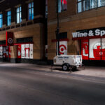 A Metro Transit surveillance camera system setup outside the flagship Target Store.