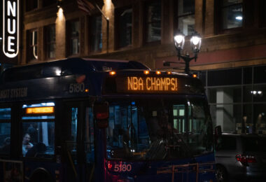 Milwaukee celebrates as the Milwaukee Bucks win their first NBA Championship since 1971.