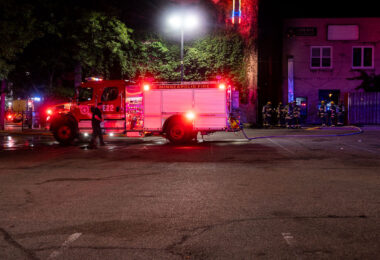 Firefighters put a dumpster fire out behind the Stella's Fish Cafe. The restaurant has said they suffered $53,000 in damage.
