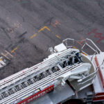 A Minneapolis fire truck as seen from above.