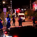 Minneapolis Police across the street from the "Wince Marie Peace Garden".