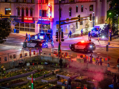 Minneapolis police at Winston Smith peace garden